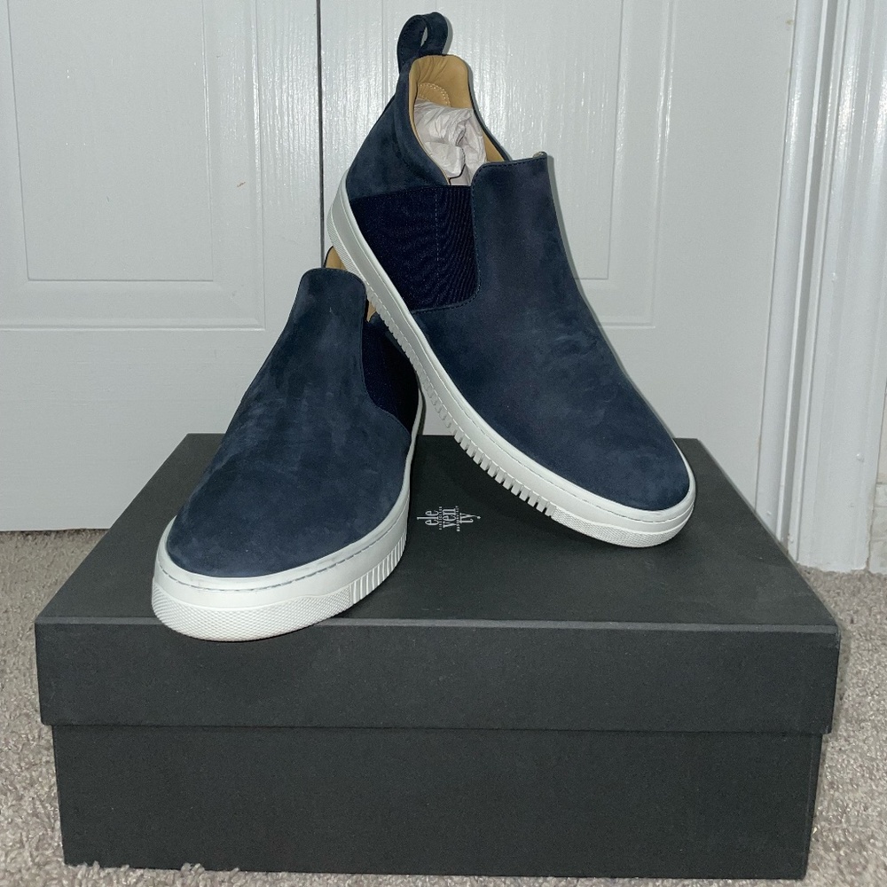 Eleventy Milano Slip-On Suede Ankle Boots
